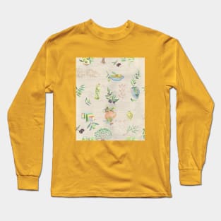 Provence style pattern about olive oil Long Sleeve T-Shirt